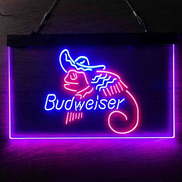 Budweiser In Lizard Hat Neon-Like LED Sign